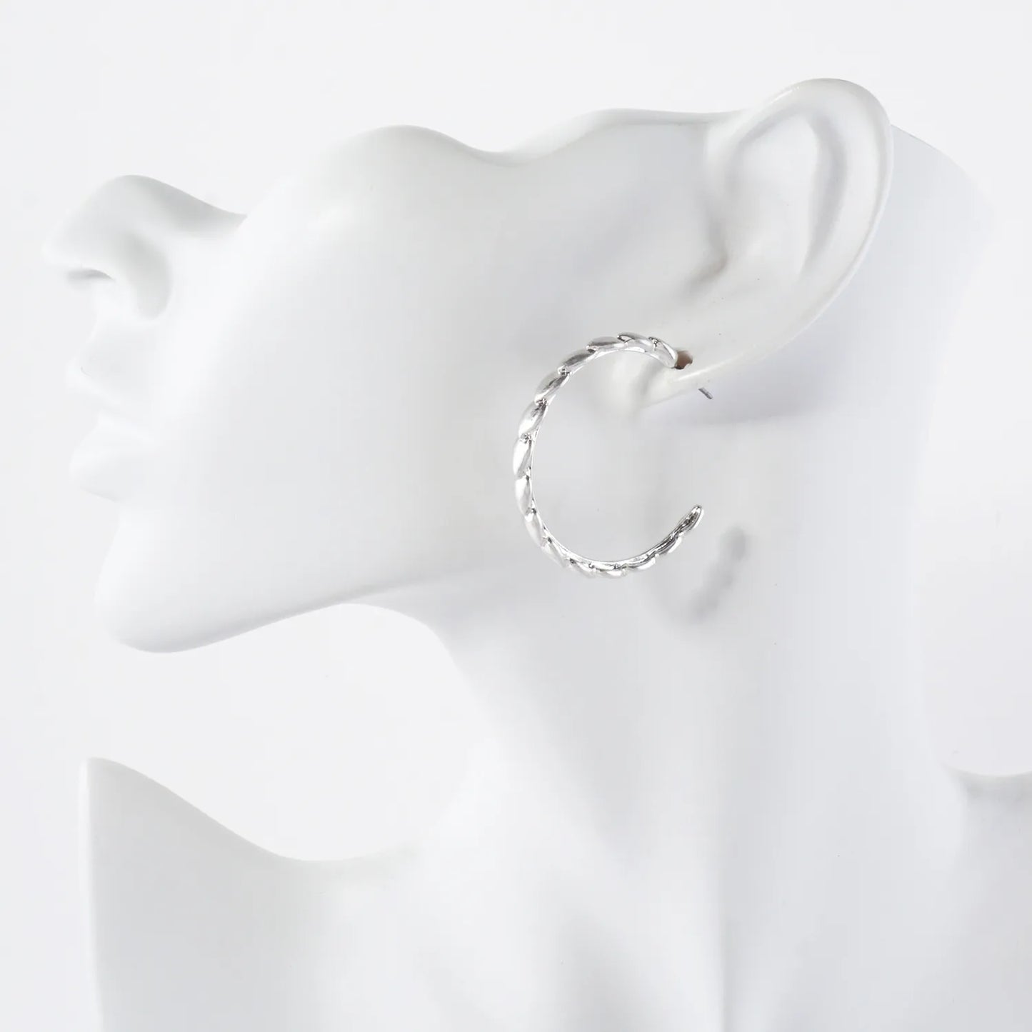Metal 35mm Push-Back Hoop Earrings