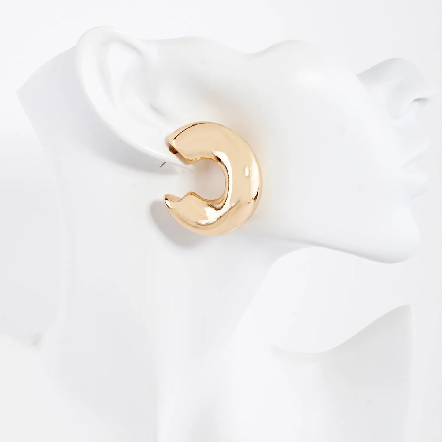 Metal 40mm Organic Hollow Chunky Hoop Earrings