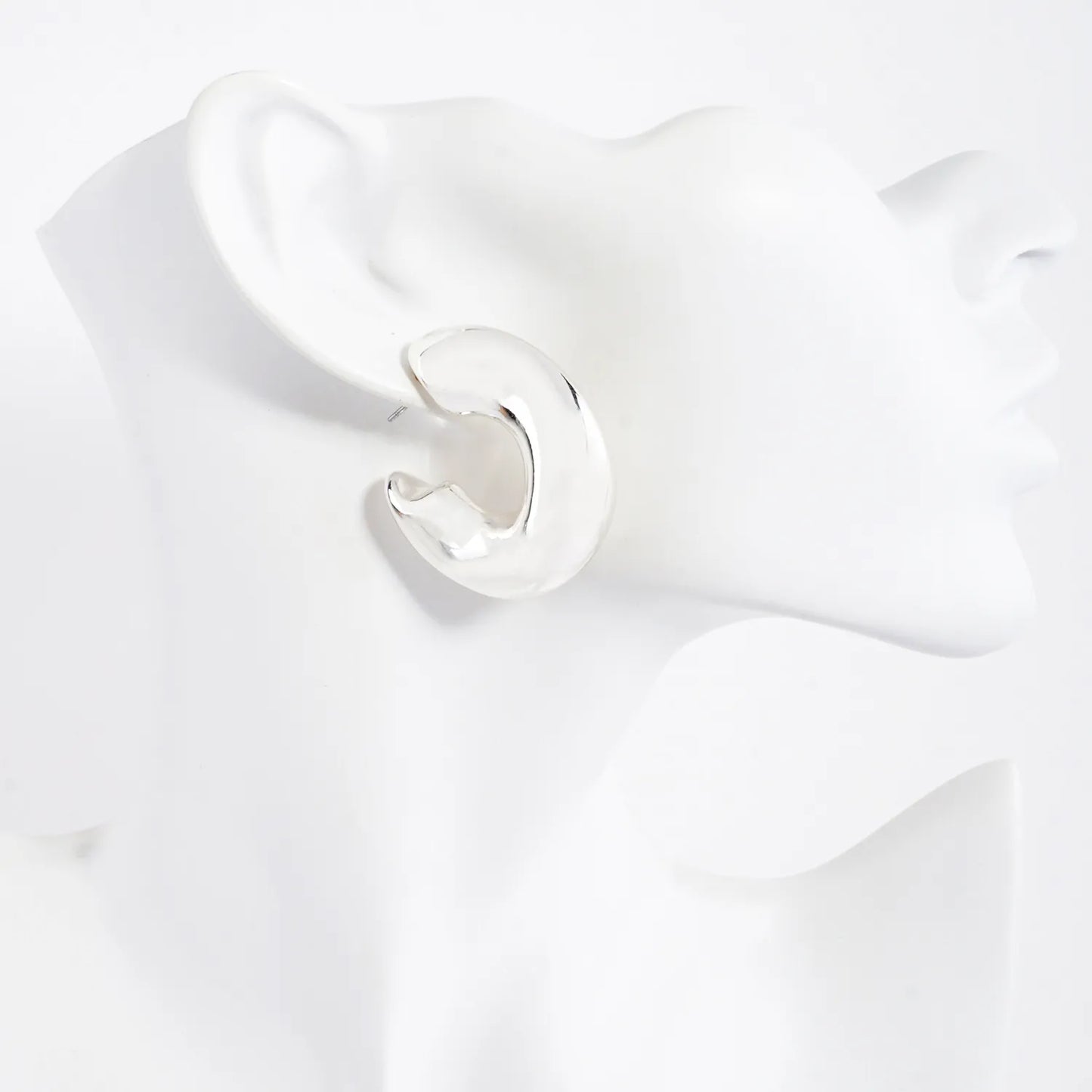 Metal 40mm Organic Hollow Chunky Hoop Earrings