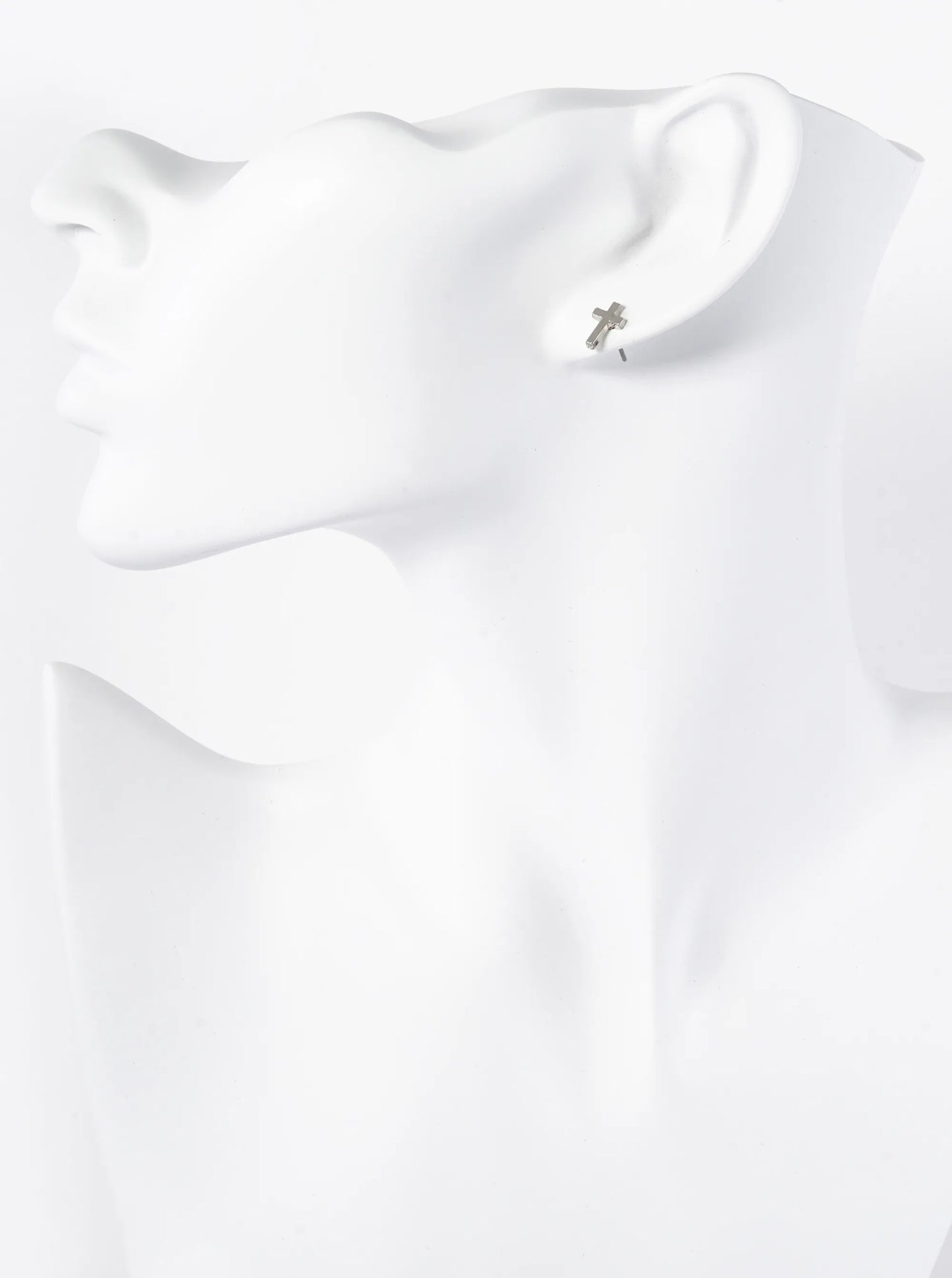Metal 8mm Cross Stud Earrings