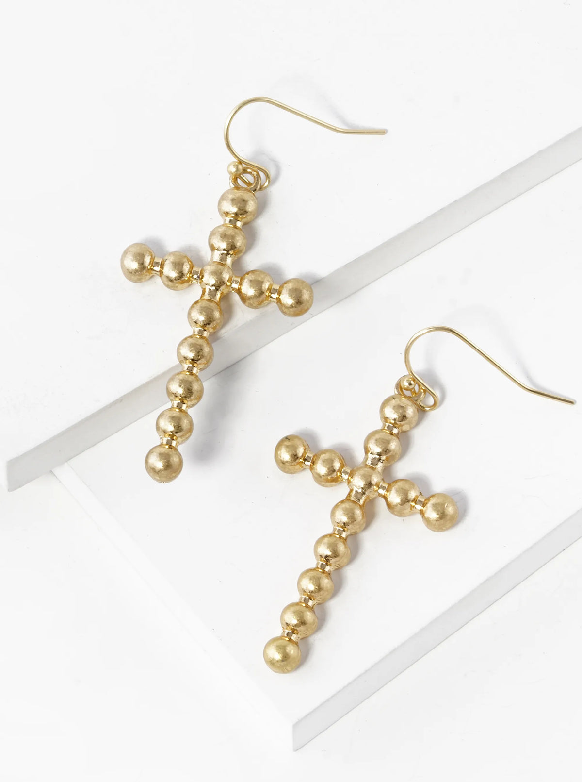 Metal Ball Cross Drop Dangle Earrings