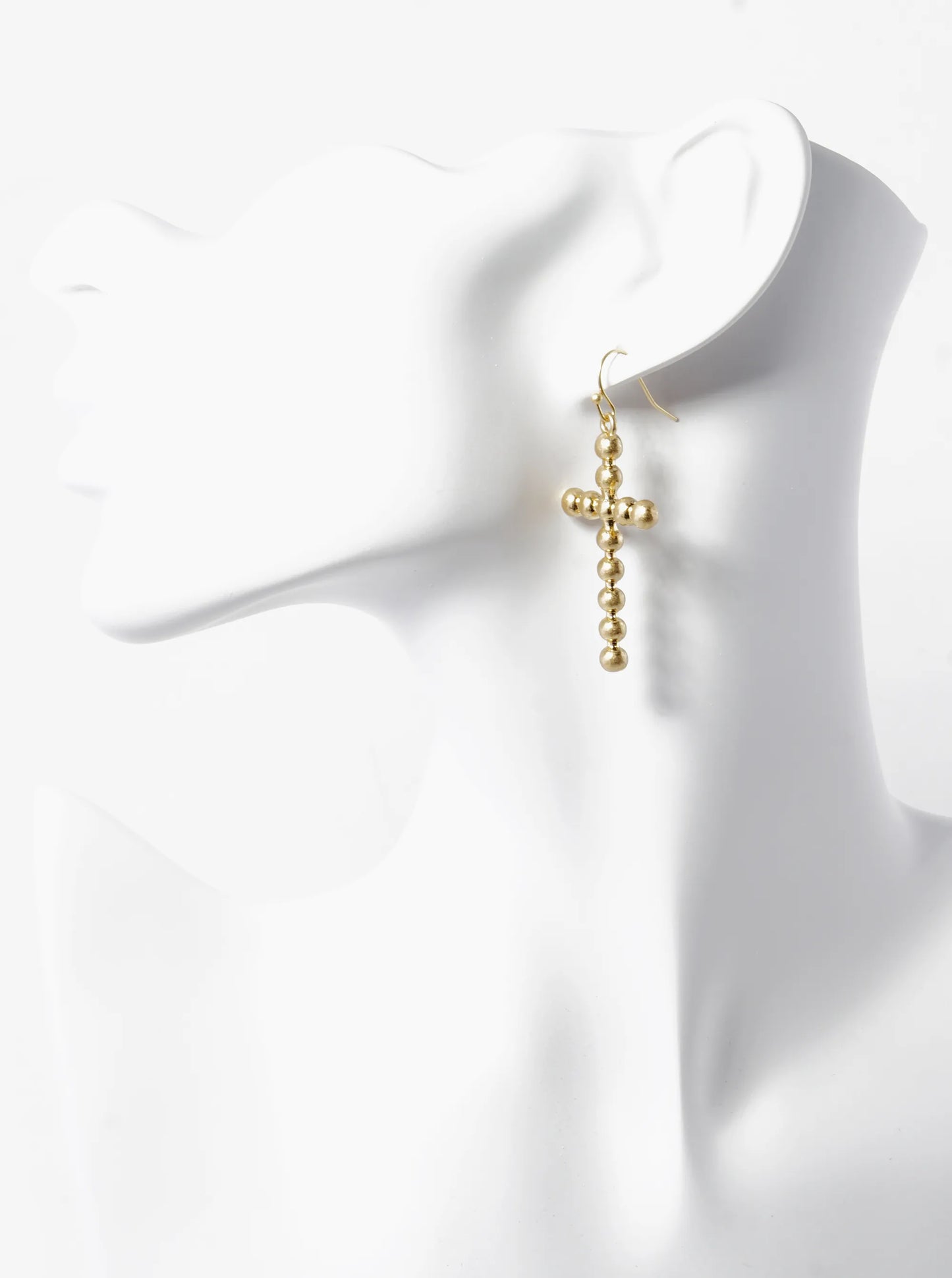 Metal Ball Cross Drop Dangle Earrings