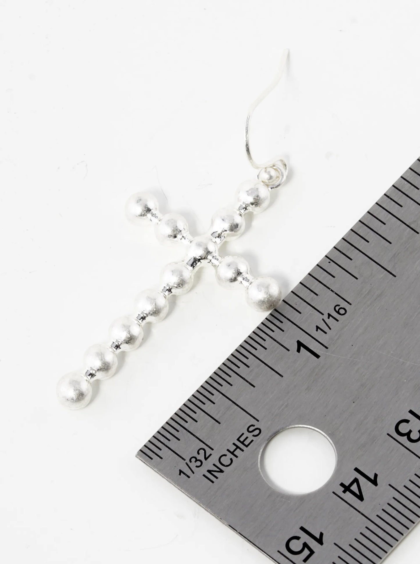 Metal Ball Cross Drop Dangle Earrings