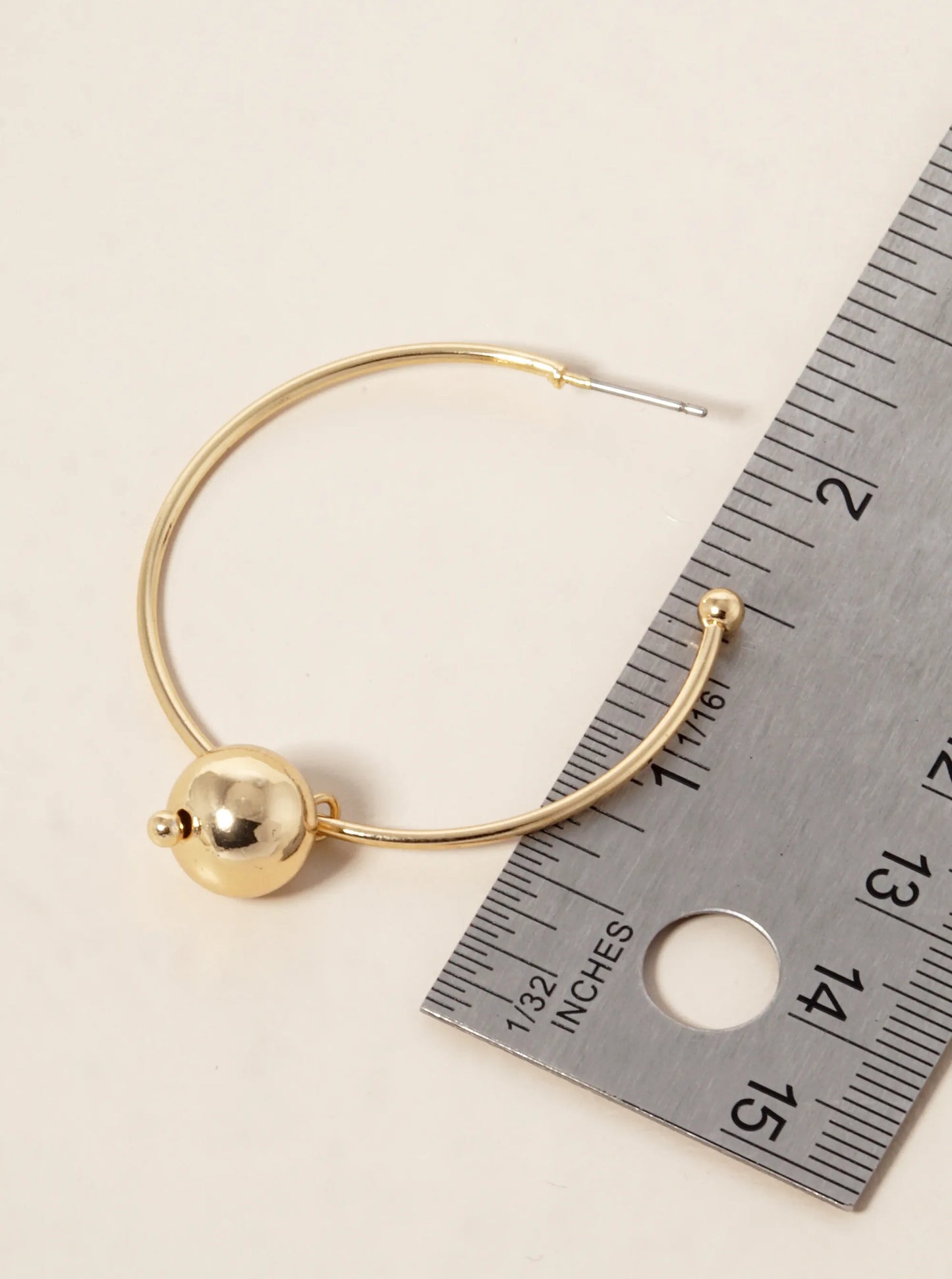 Metal Ball Drop 40mm Hoop Earrings