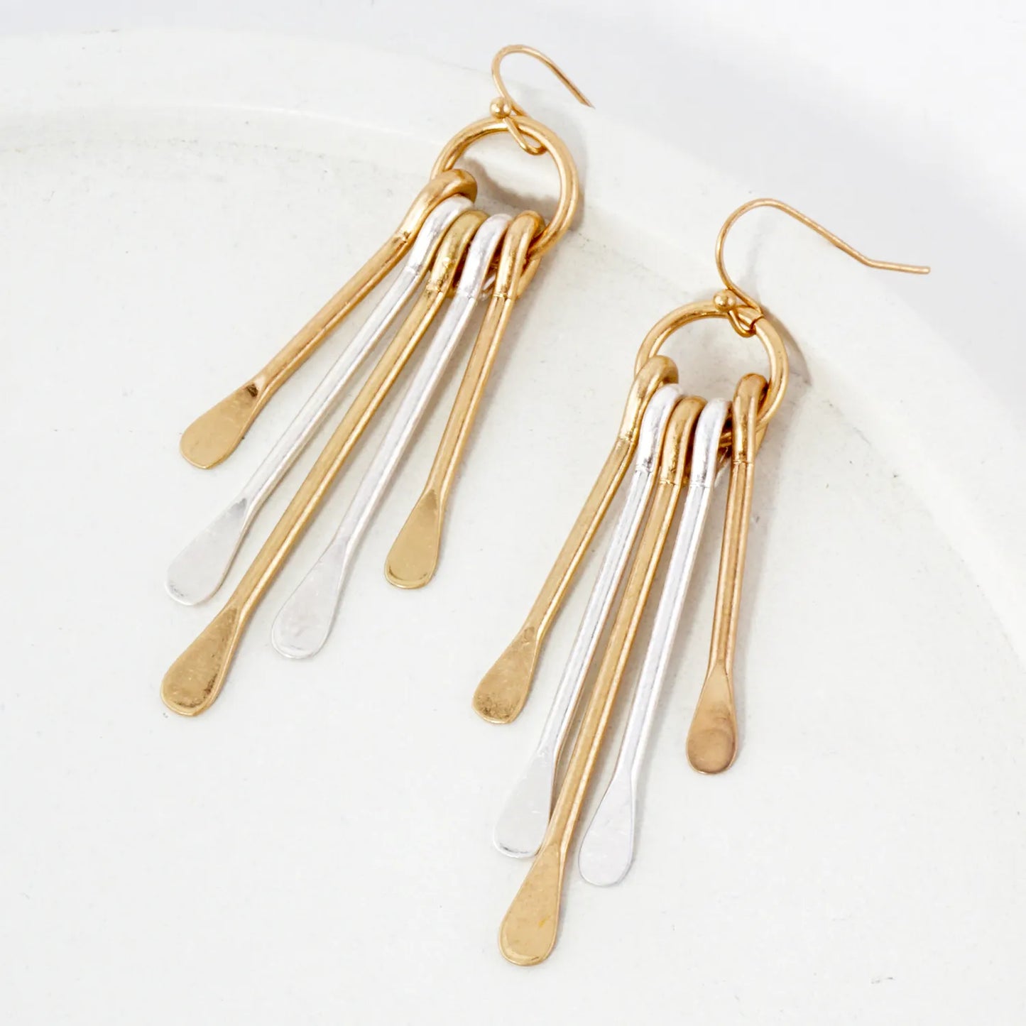 Metal Bar Fringe Drop Dangle Earrings