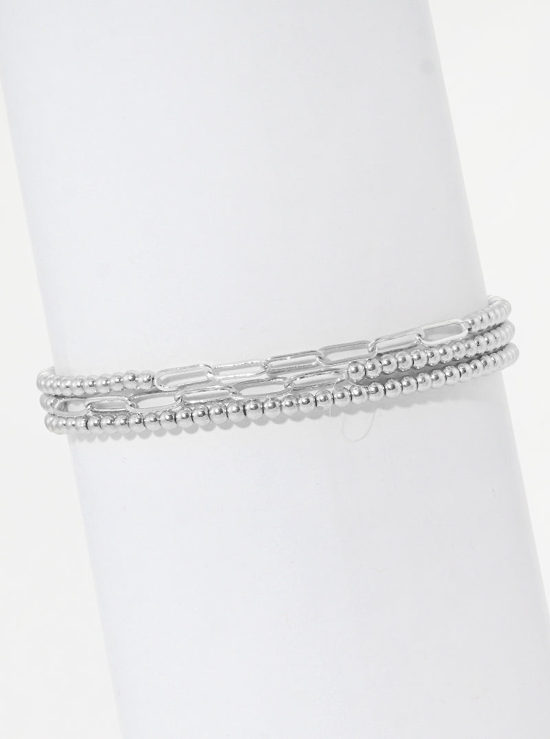 Glass Pearl Bead Stackable Stretch Bracelets