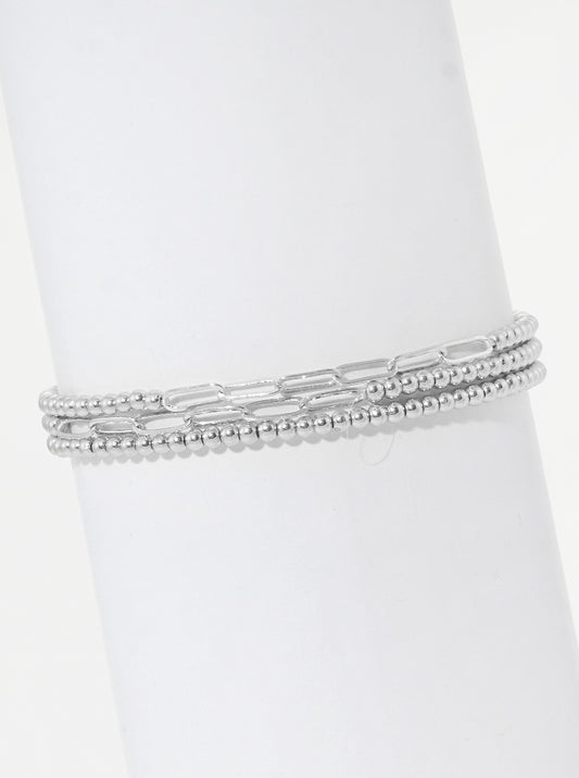 Glass Pearl Bead Stackable Stretch Bracelets
