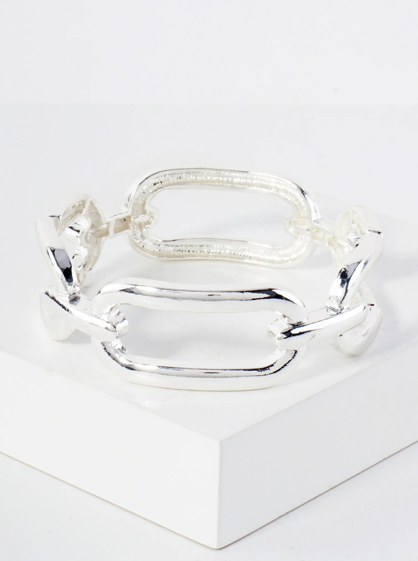Metal Bold Chain Design Stretch Bangle Bracelet