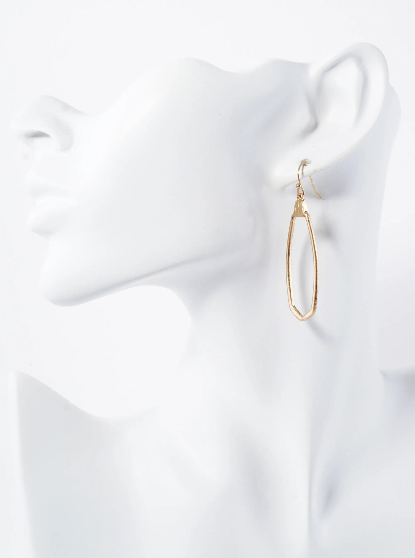 Metal Brushed-Texture Long Doorknocker Dangle Earrings