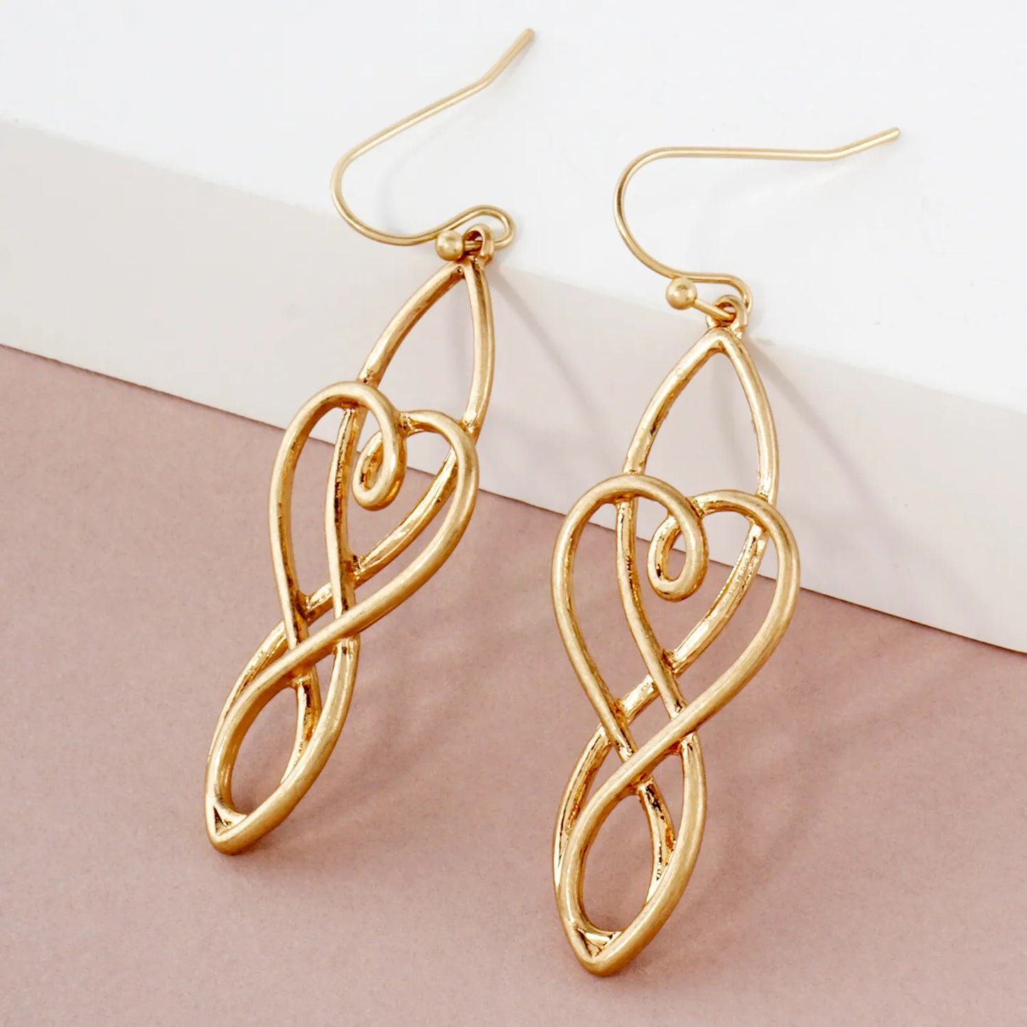 Metal Celtic Filigree Dangle Drop Earrings