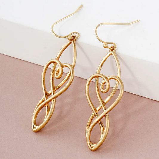 Metal Celtic Filigree Dangle Drop Earrings