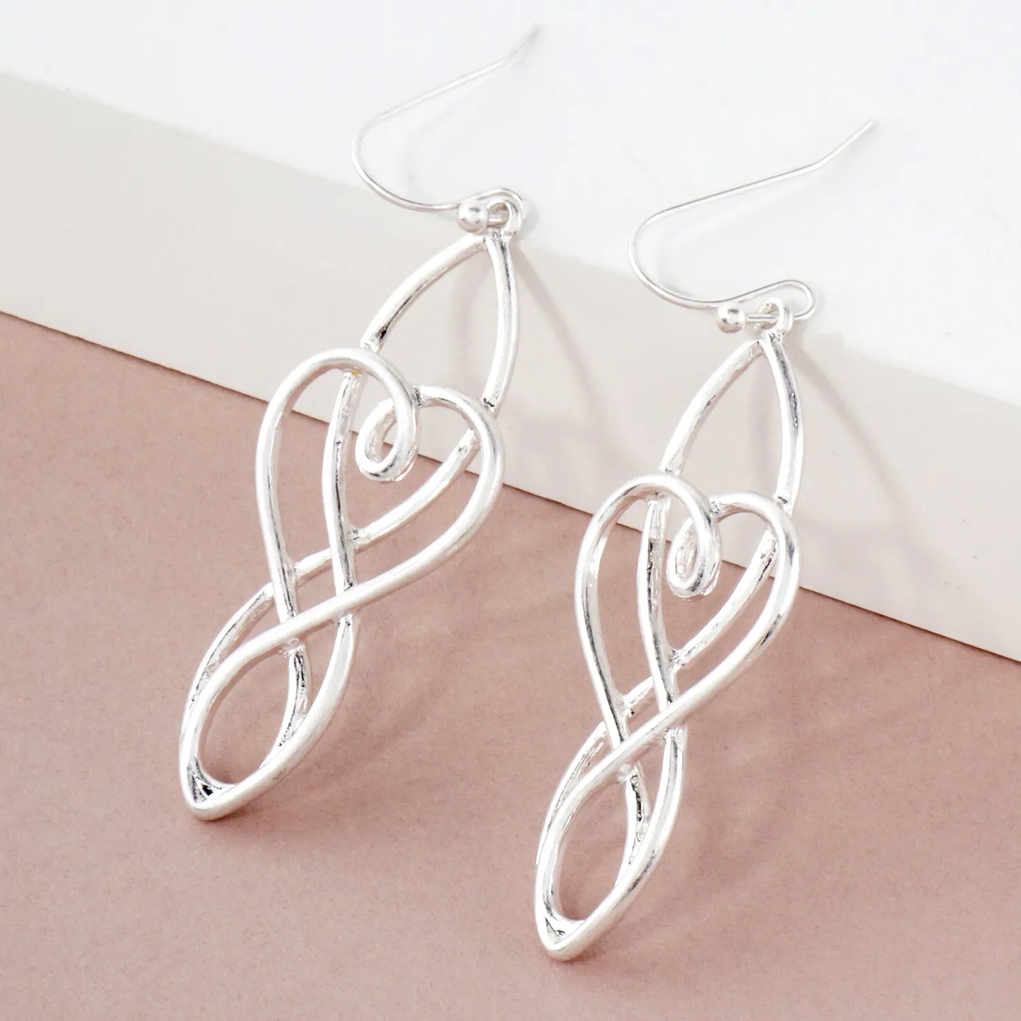Metal Celtic Filigree Dangle Drop Earrings