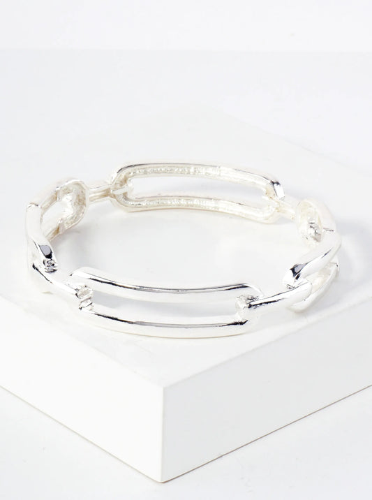Metal Chain Design Stretch Bangle Bracelet