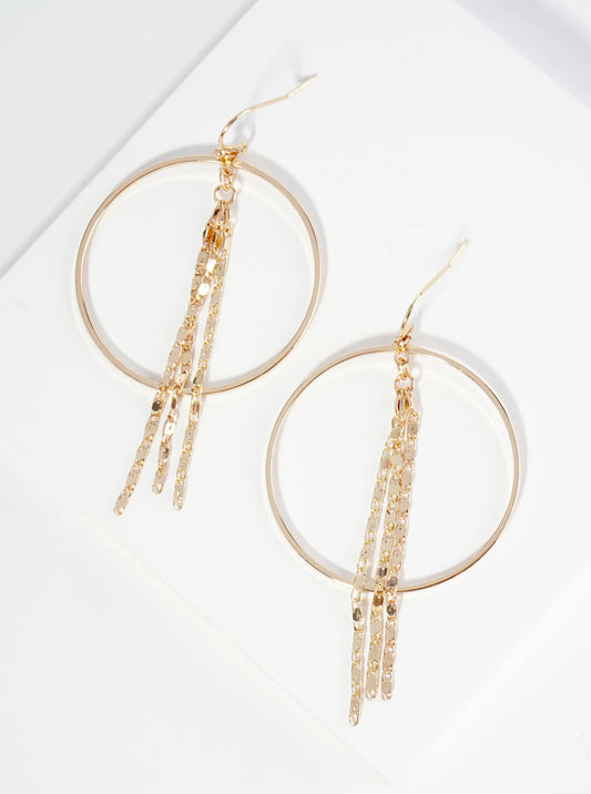 Metal Chain Drop Circle Dangle Earrings