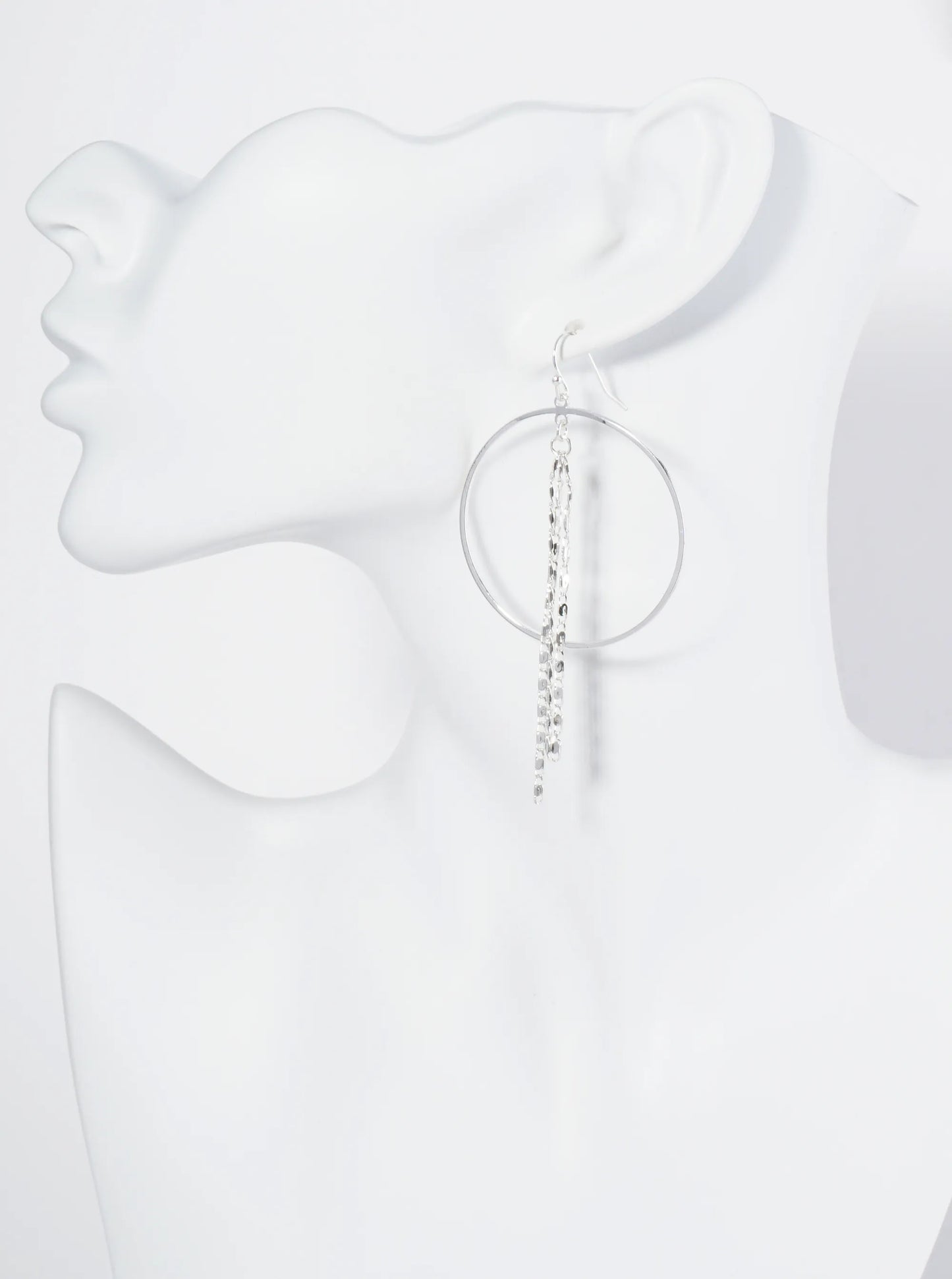 Metal Chain Drop Circle Dangle Earrings