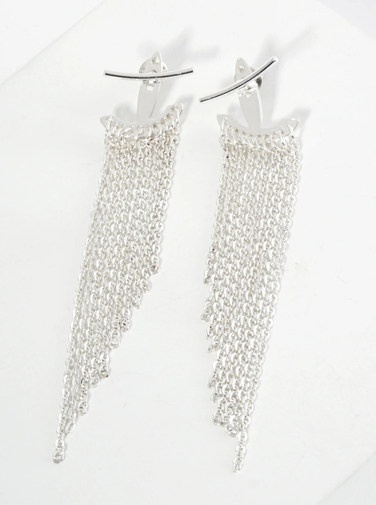 Metal Chain Drop Front-Back Earrings