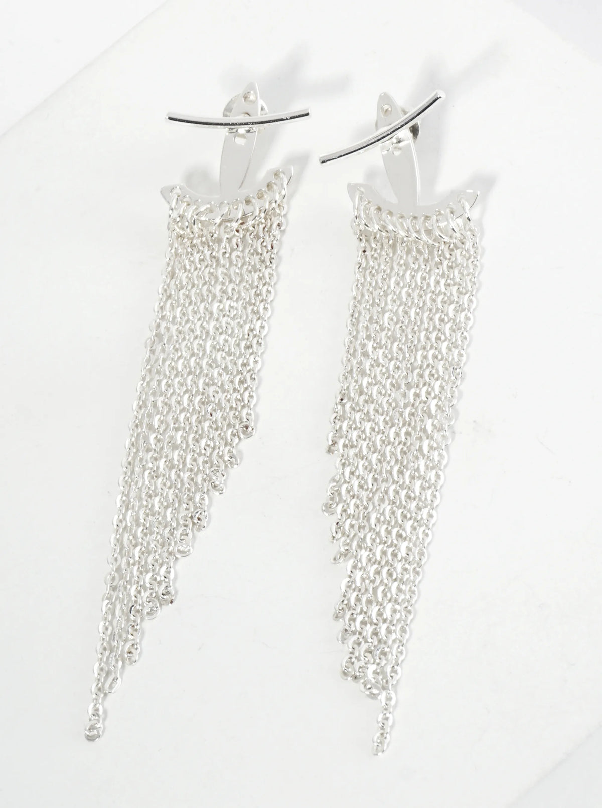 Metal Chain Drop Front-Back Earrings