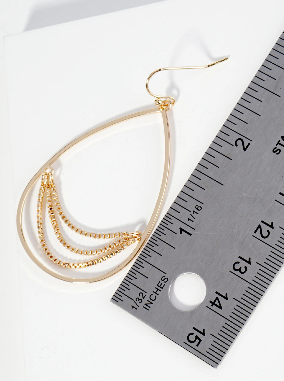Metal Chain Drop Teardrop Dangle Earrings