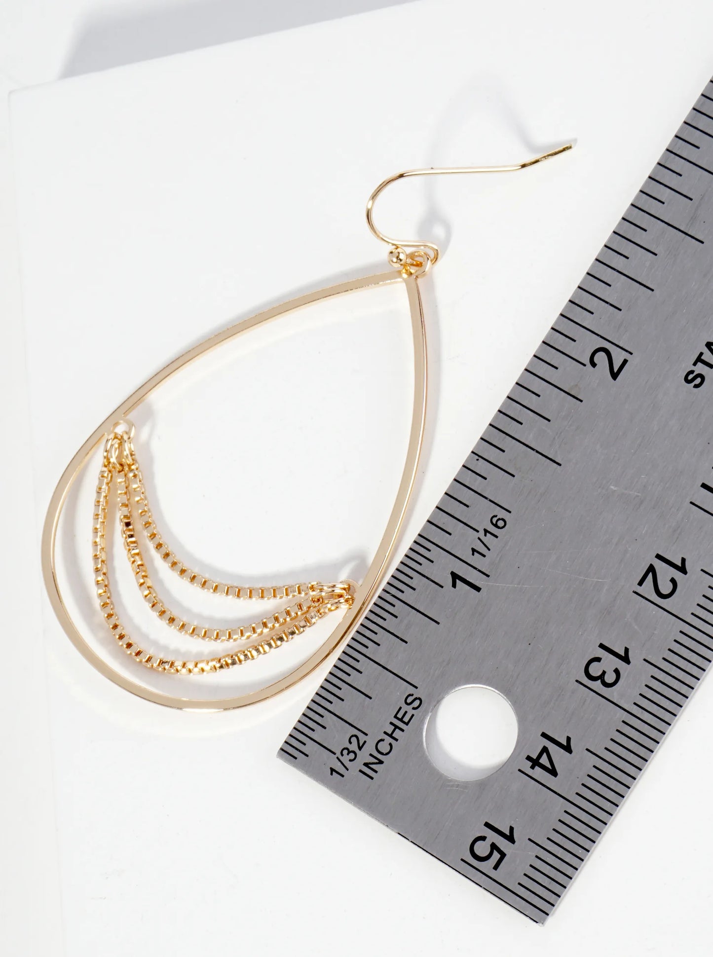 Metal Chain Drop Teardrop Dangle Earrings