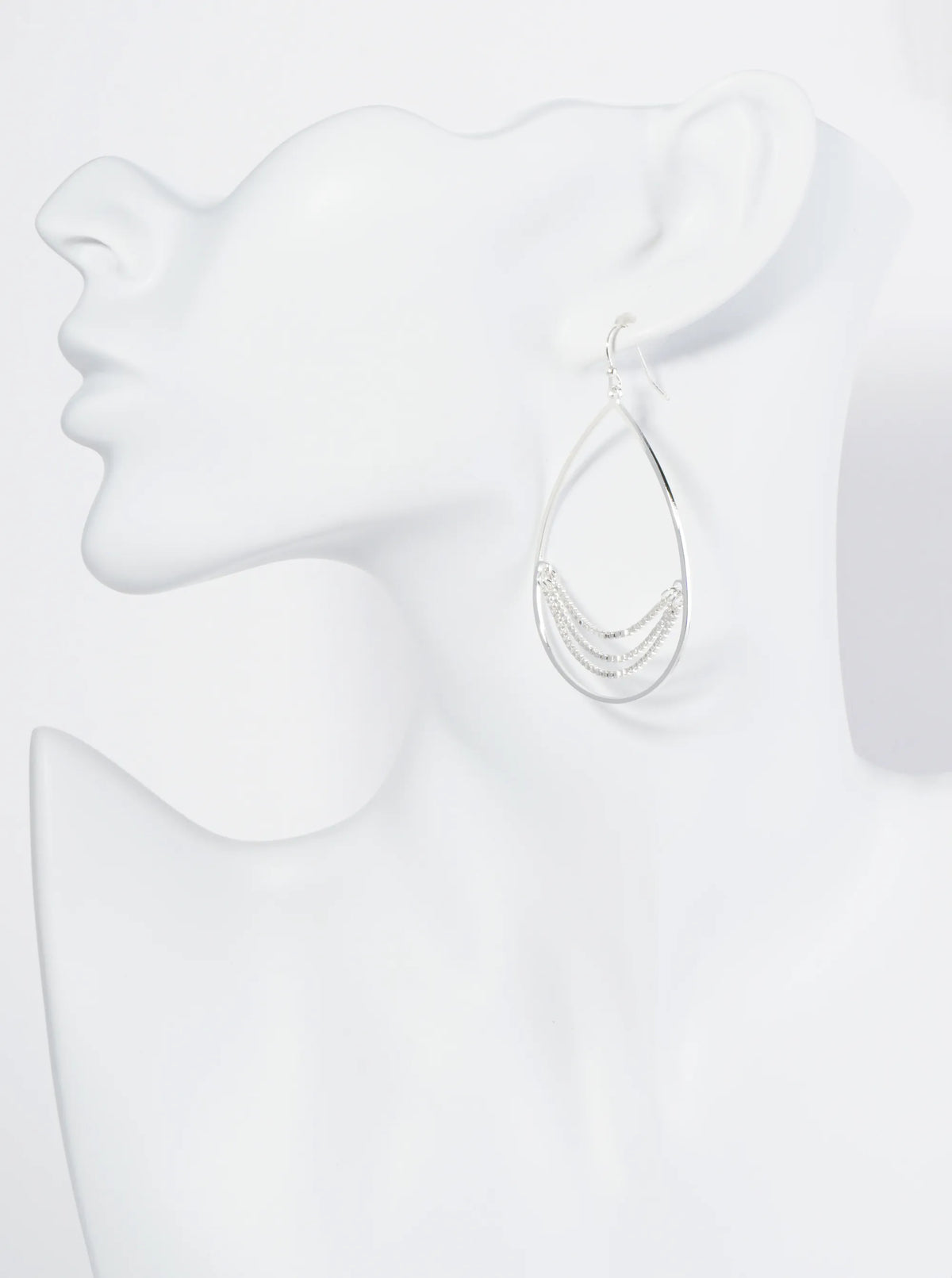 Metal Chain Drop Teardrop Dangle Earrings