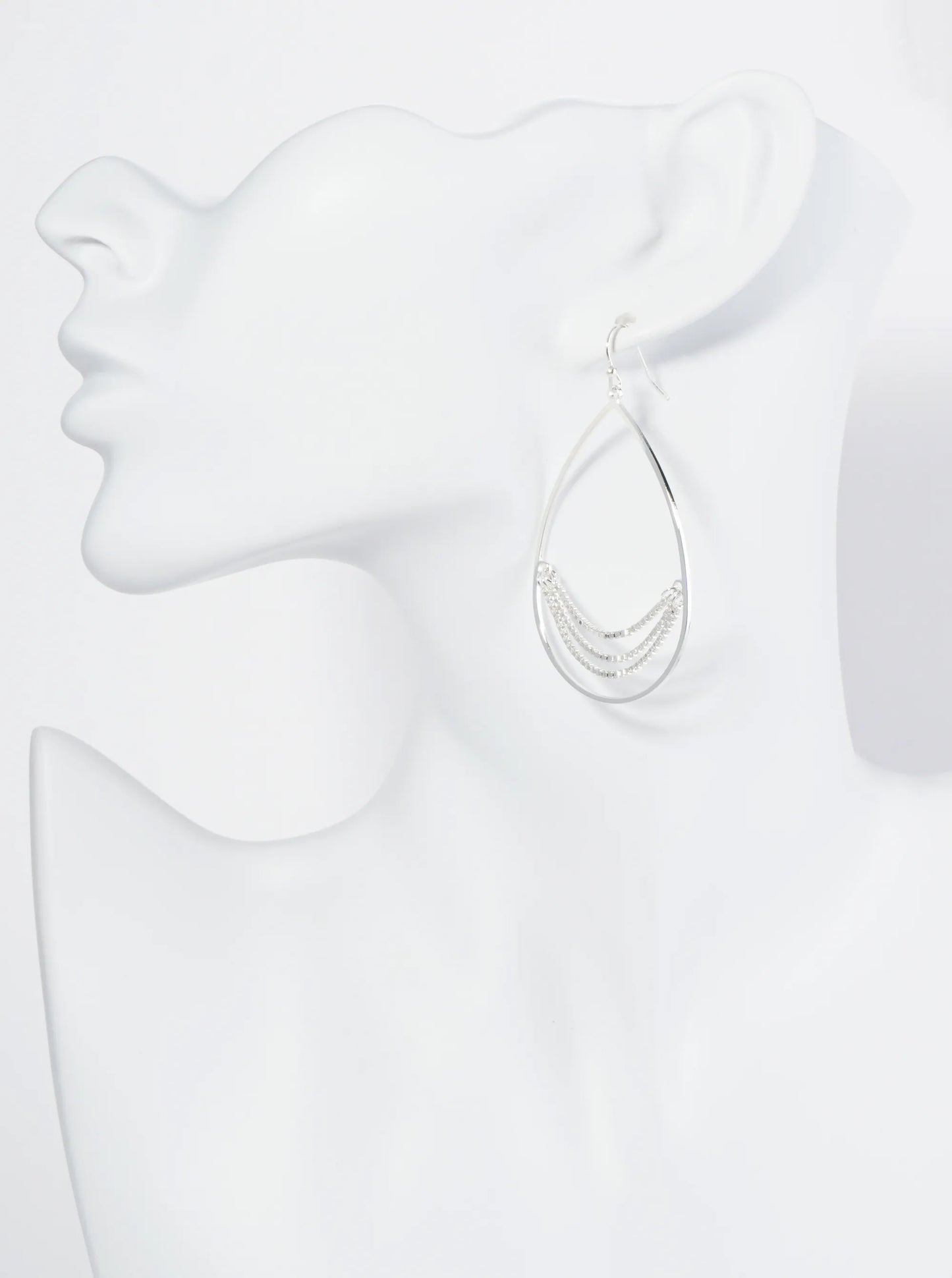 Metal Chain Drop Teardrop Dangle Earrings