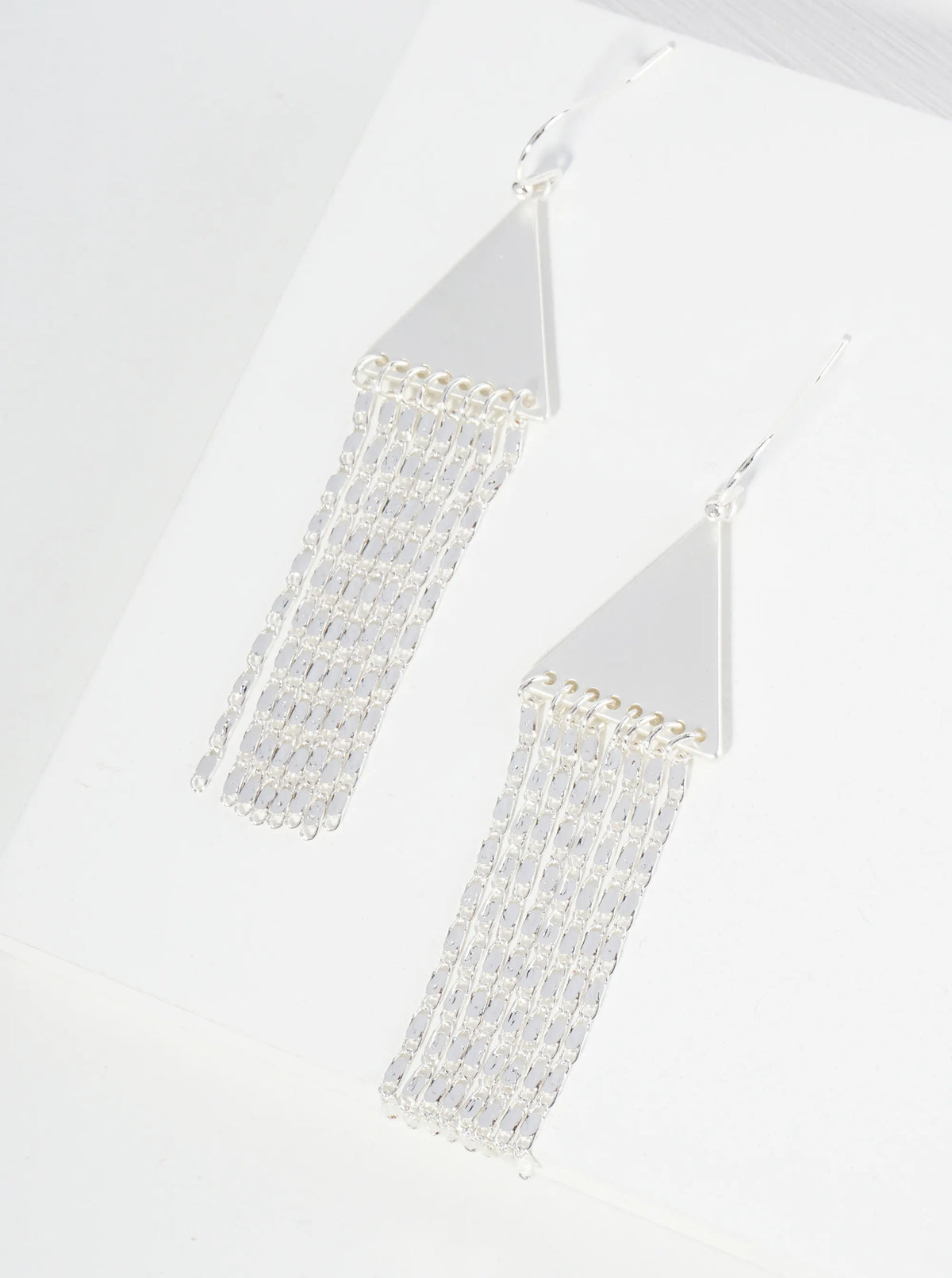 Metal Chain Drop Triangle Chandelier Dangle Earrings