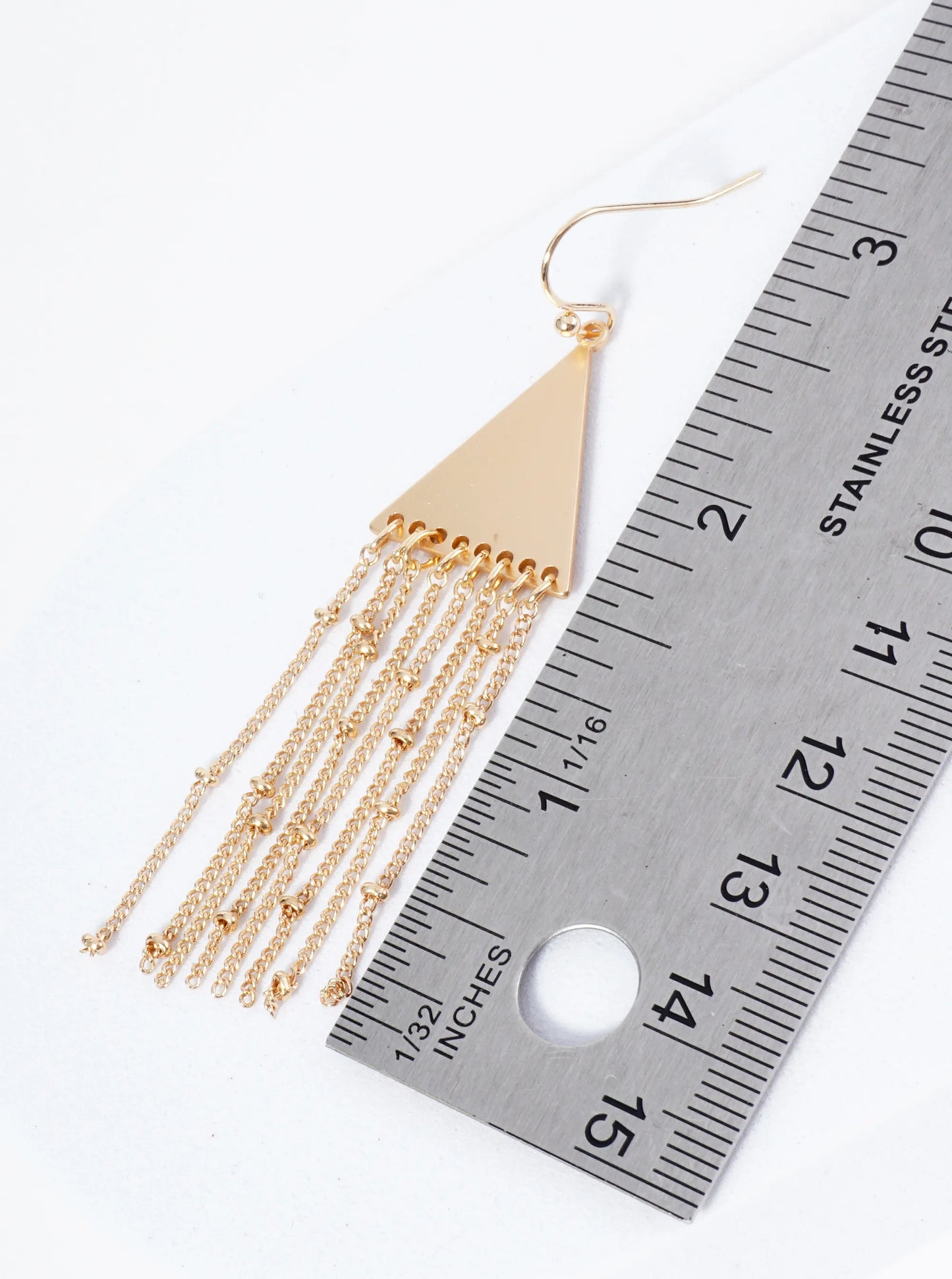 Metal Chain Drop Triangle Dangle Earrings