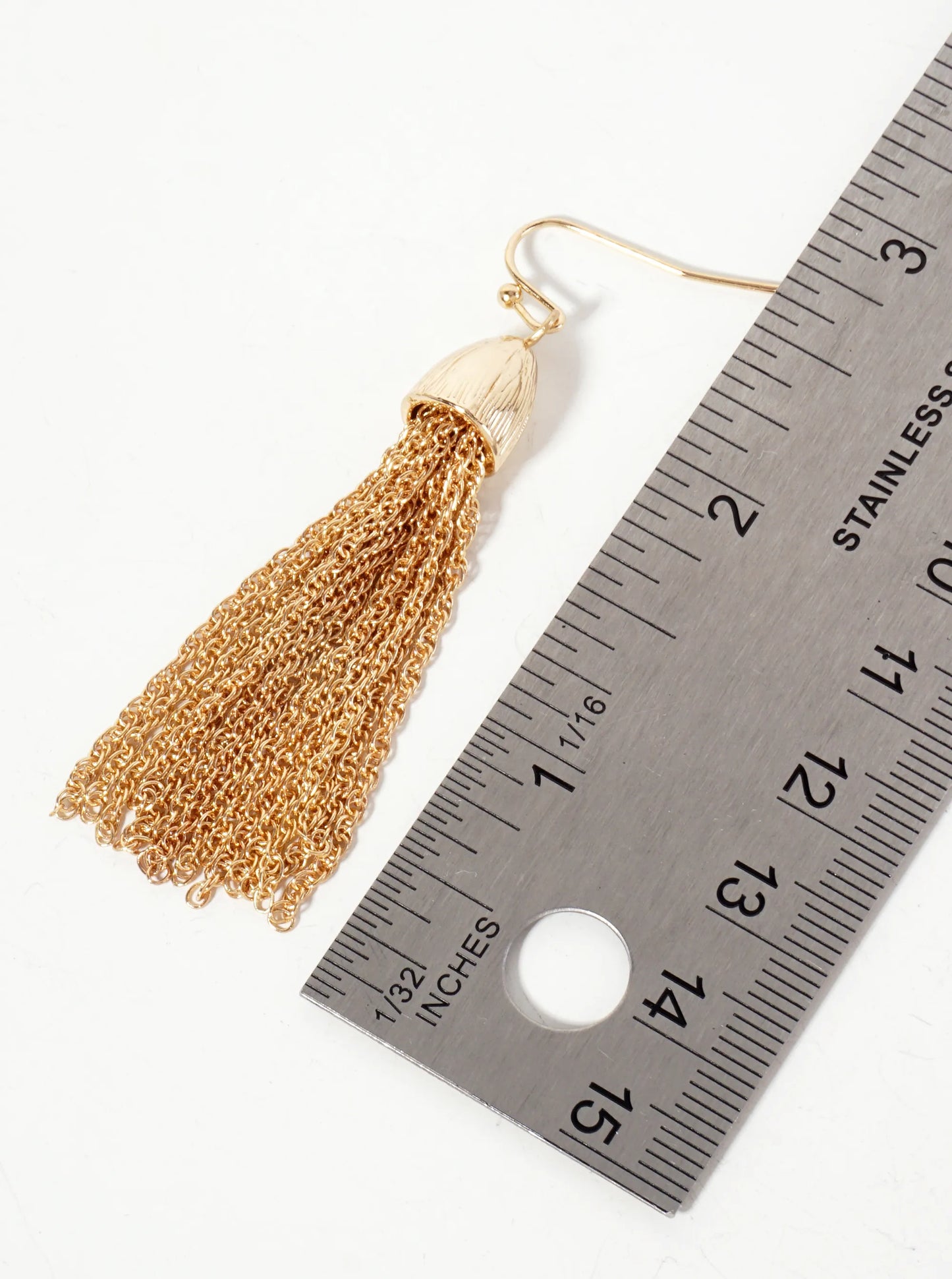 Metal Chain Tassel Drop Dangle Earrings
