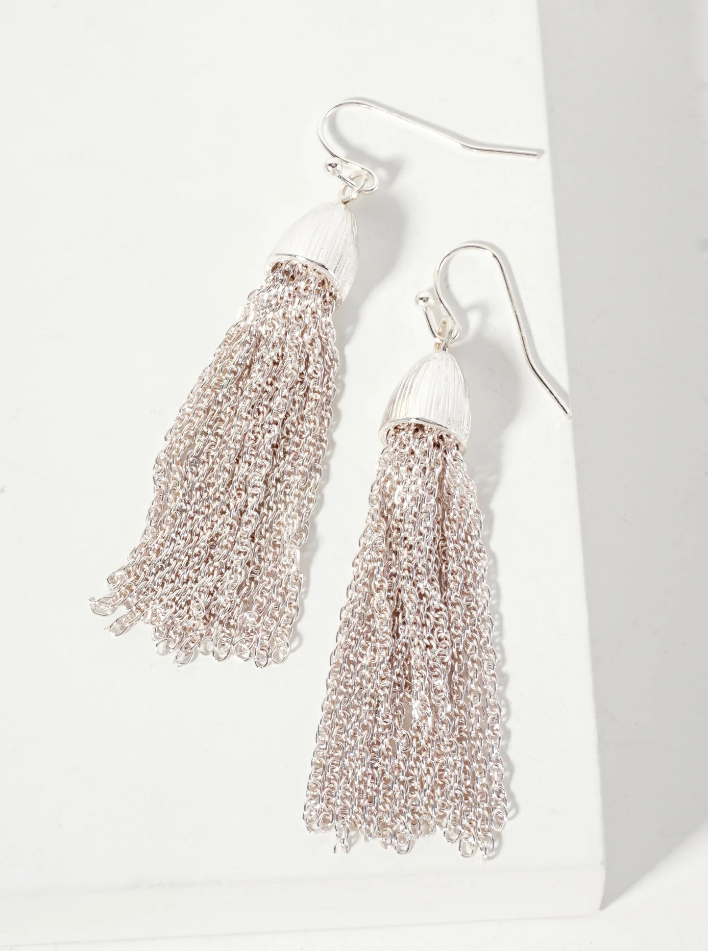 Metal Chain Tassel Drop Dangle Earrings