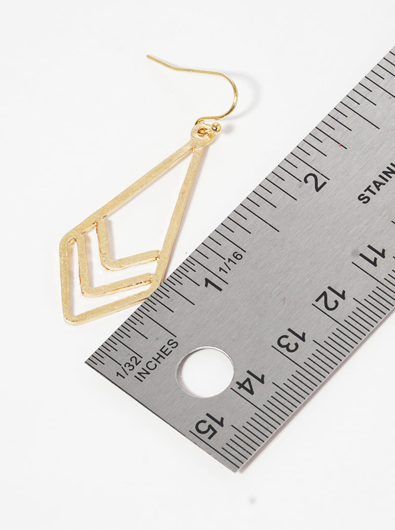 Metal Chevron Arrow Dangle Drop Earrings