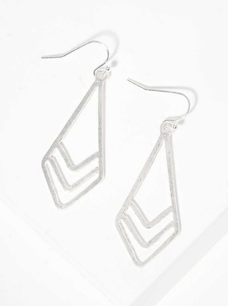Metal Chevron Arrow Dangle Drop Earrings