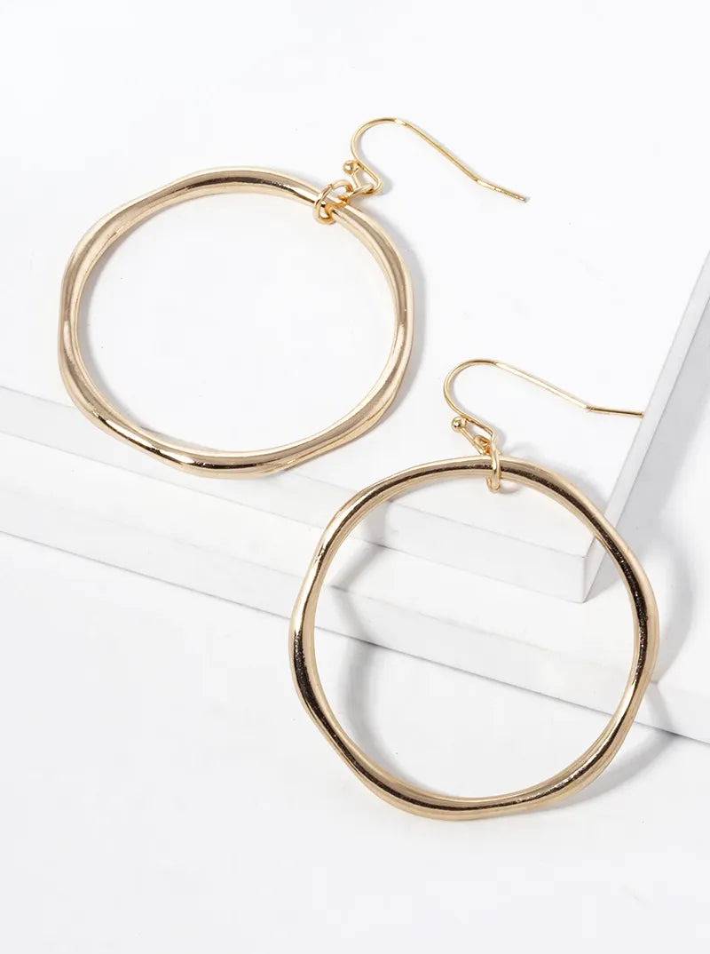 Metal Circle Drop Dangle Earrings