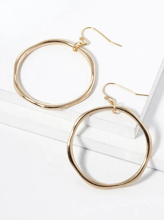 Metal Circle Drop Dangle Earrings