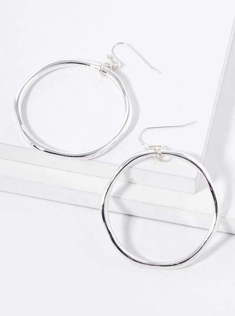 Metal Circle Drop Dangle Earrings