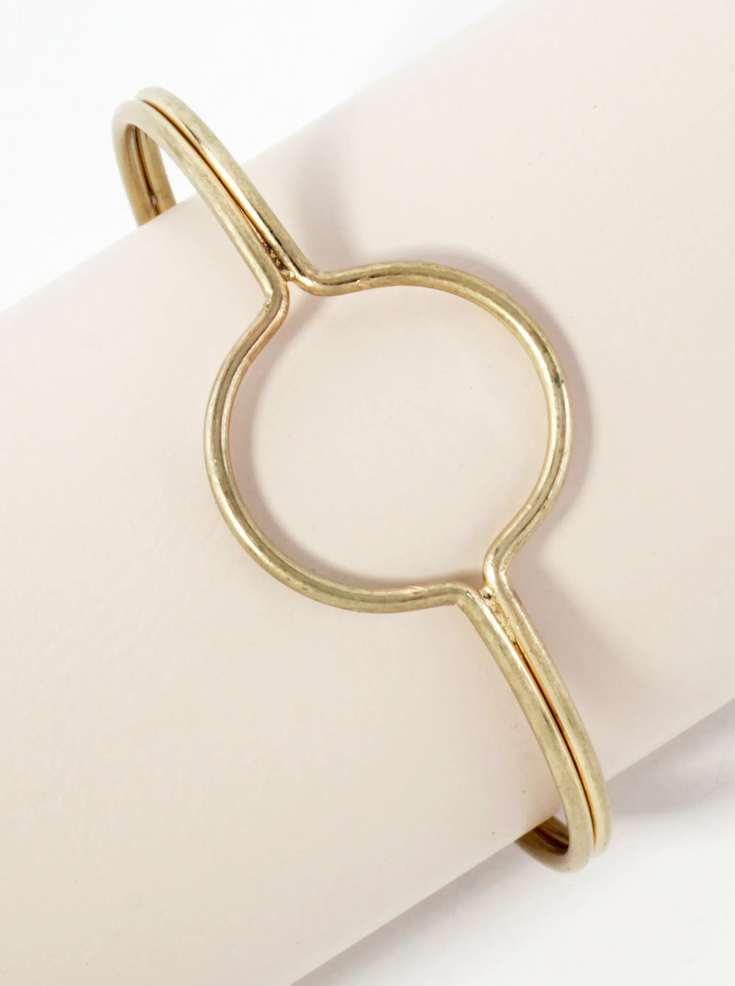 Metal Circle-Shape Accents Geometric Vintage Open Cuff Bracelet