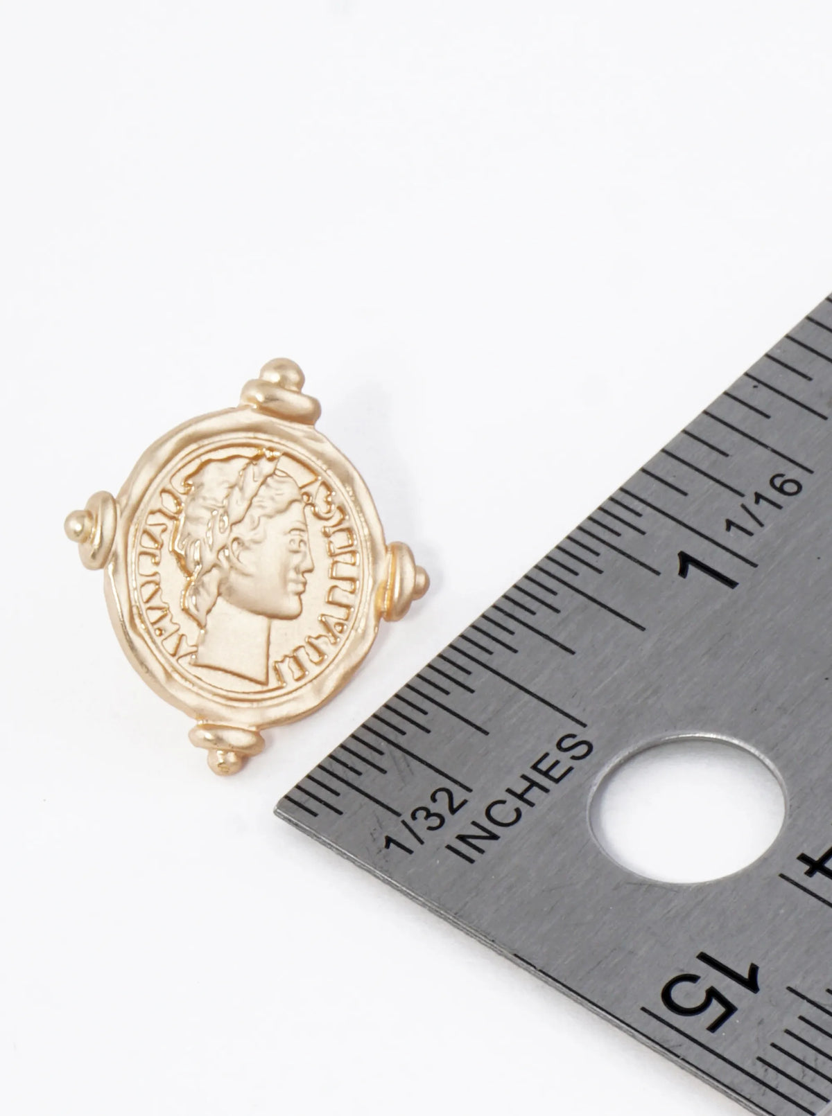Metal Coin Button Stud Earrings