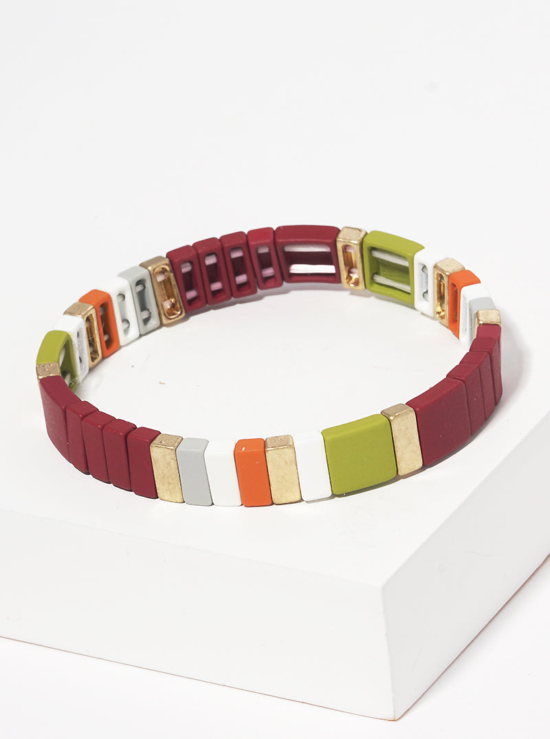 Metal Color Coated Stretch Bangle Bracelet