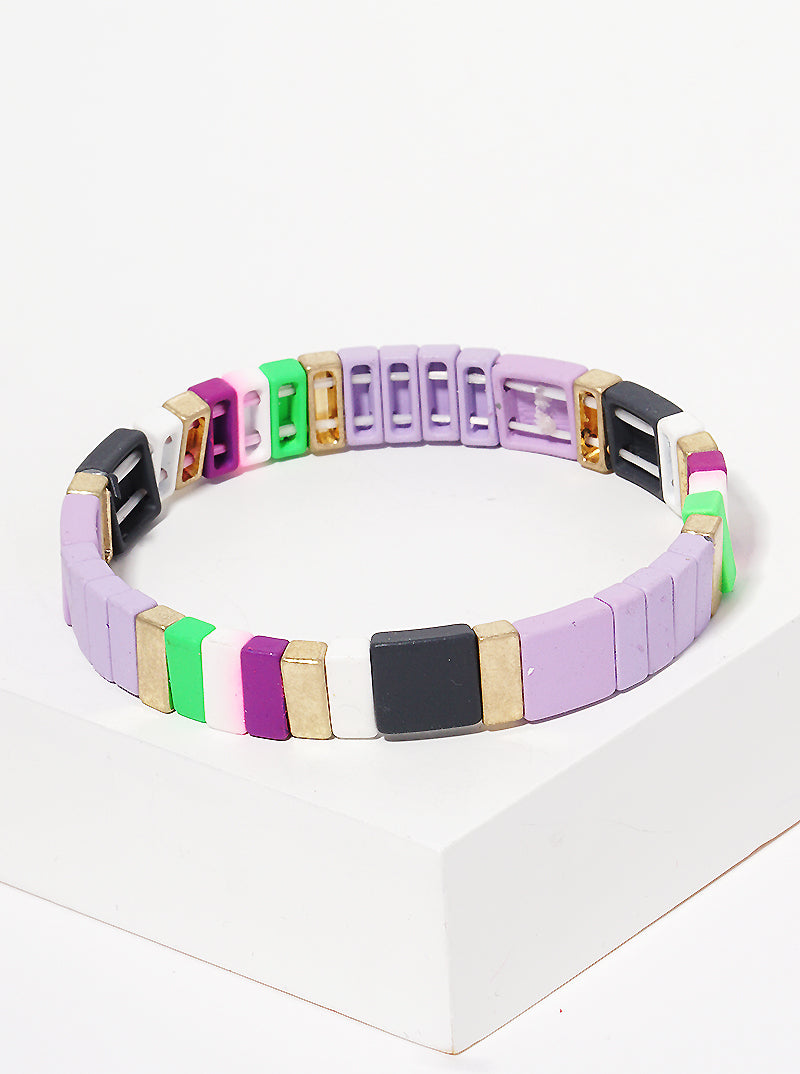 Metal Color Coated Stretch Bangle Bracelet