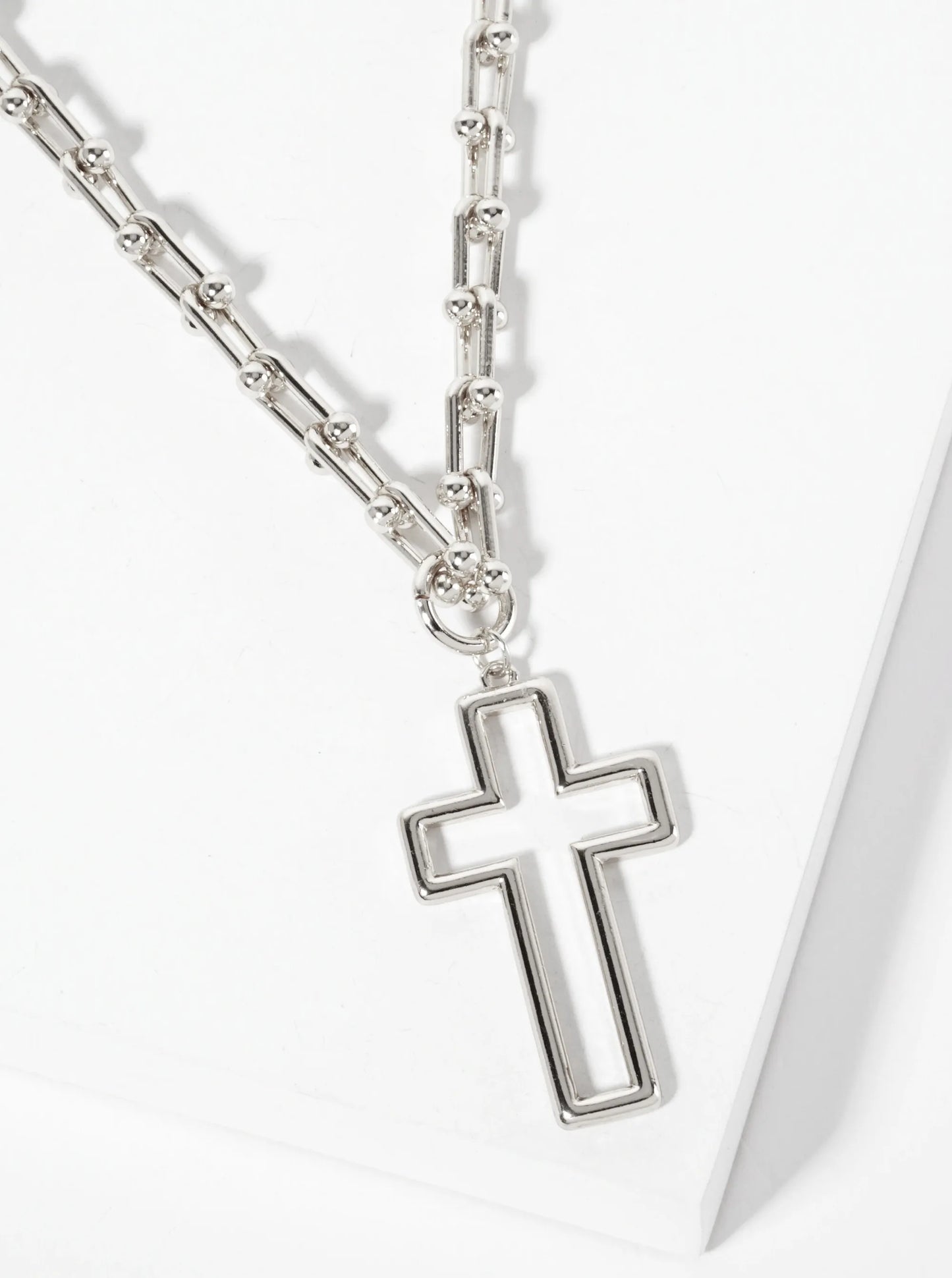 Metal Cross Pendant With HardWear Chain Necklace