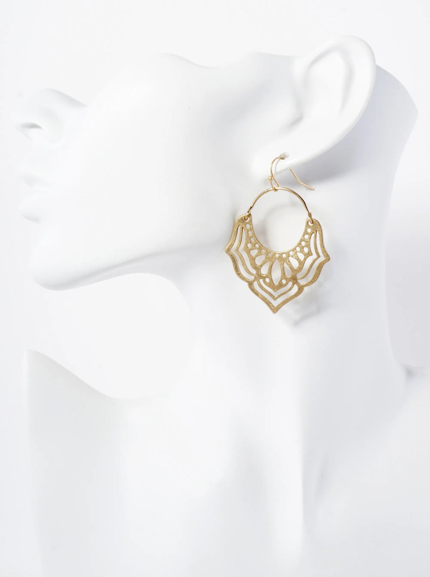 Metal Cutout Filigree Dangle Drop Earrings