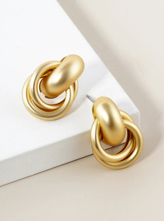 Metal Dainty Door Knocker Stud Earrings