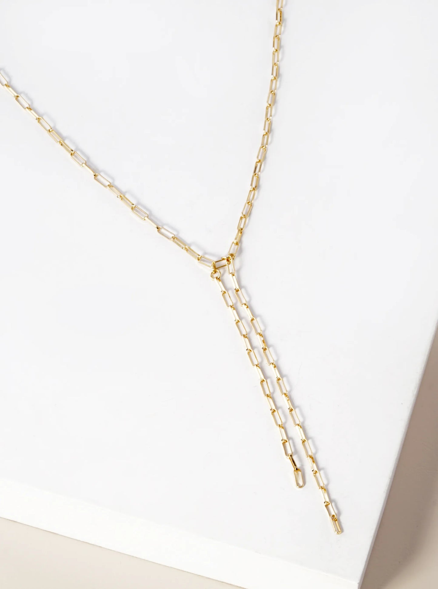 Metal Delicate Chain Drop Lariat Necklace