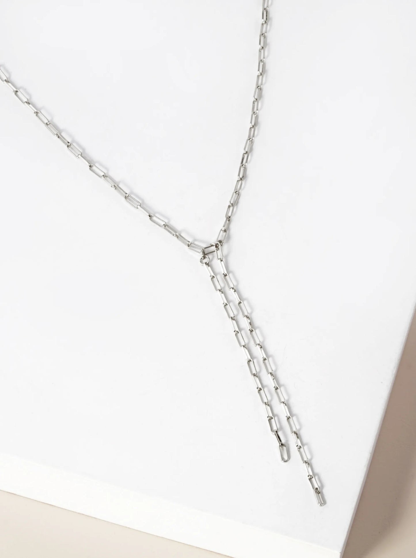 Metal Delicate Chain Drop Lariat Necklace