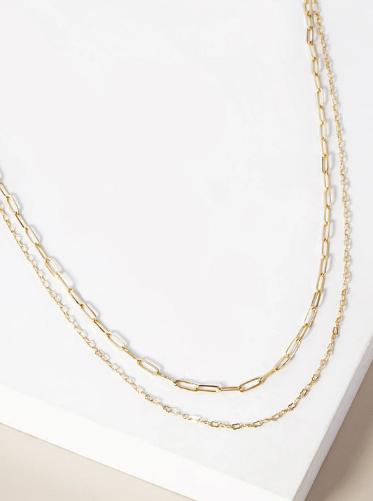 Metal Delicate Dual Chain Layered Necklace