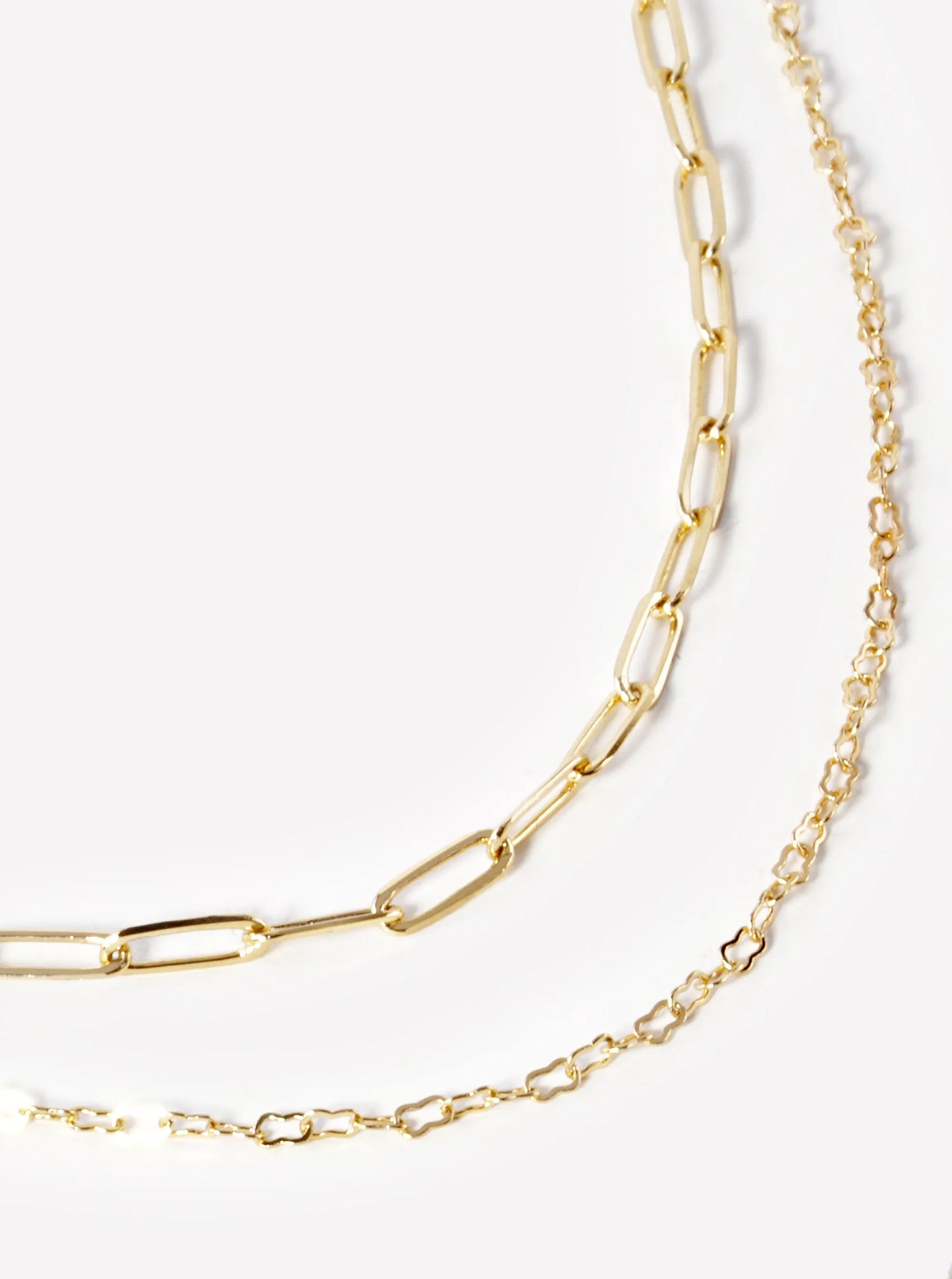 Metal Delicate Dual Chain Layered Necklace