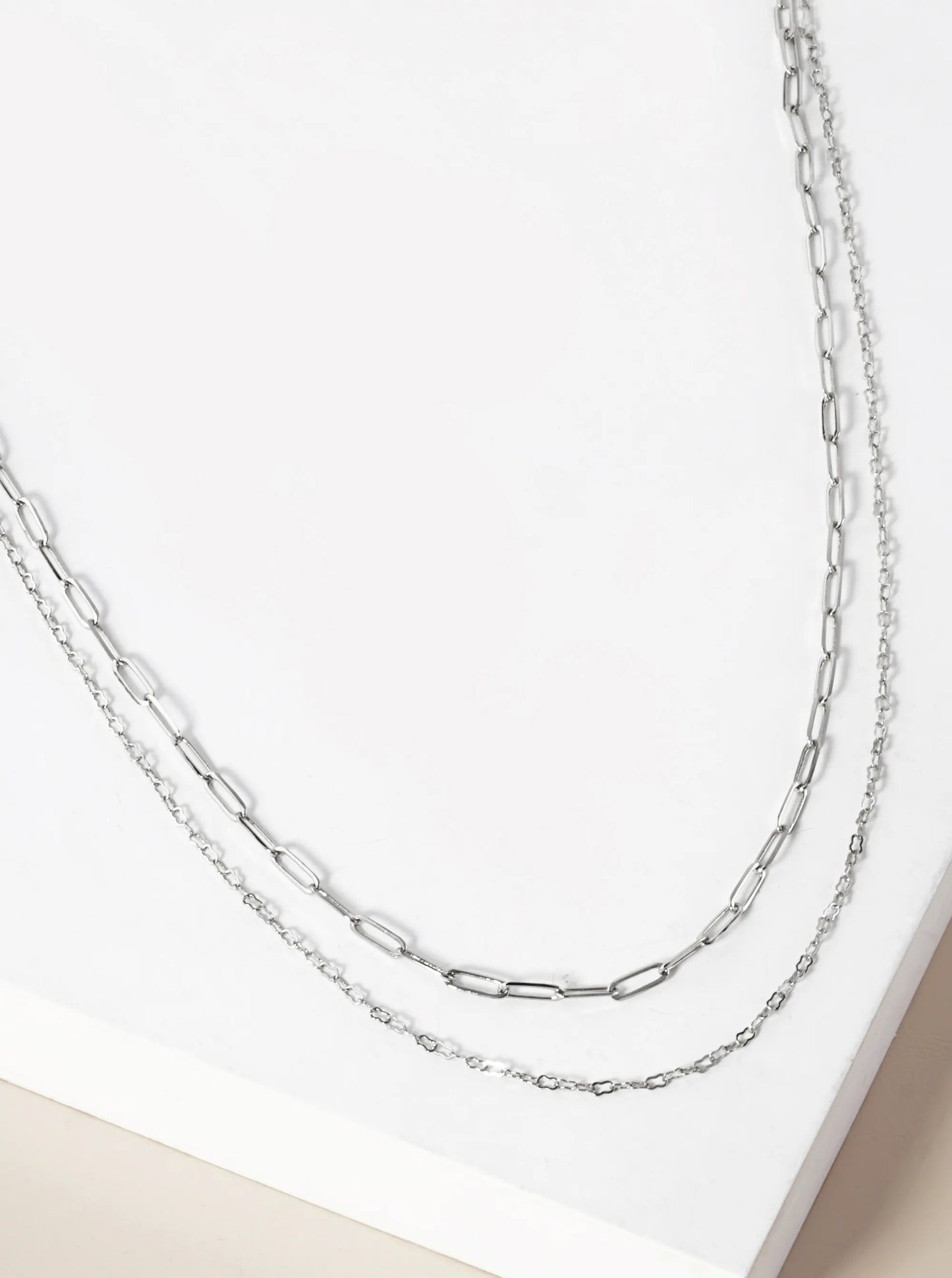 Metal Delicate Dual Chain Layered Necklace