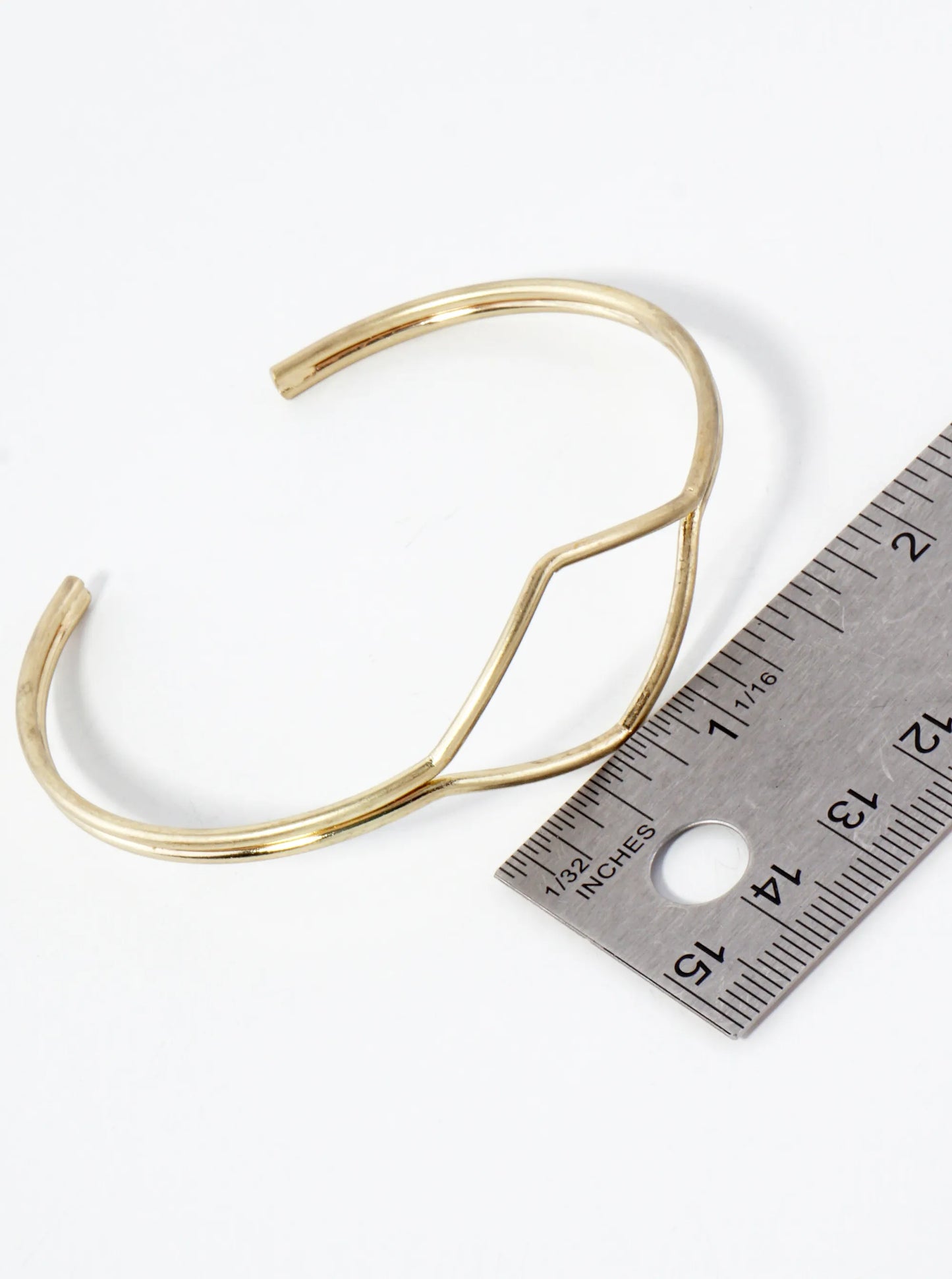 Metal Diamond-Shape Accents Geometric Vintage Open Cuff Bracelet