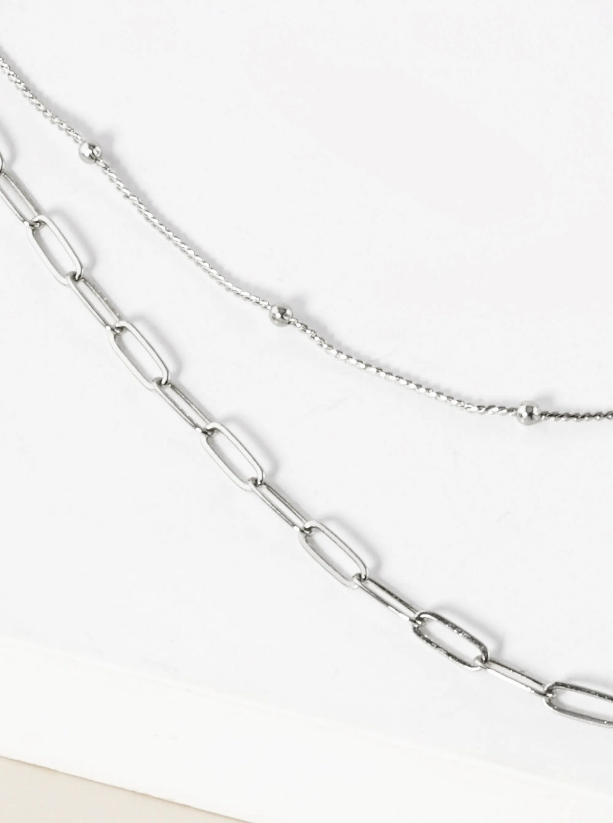 Metal Dual Chain Delicate Layered Necklace