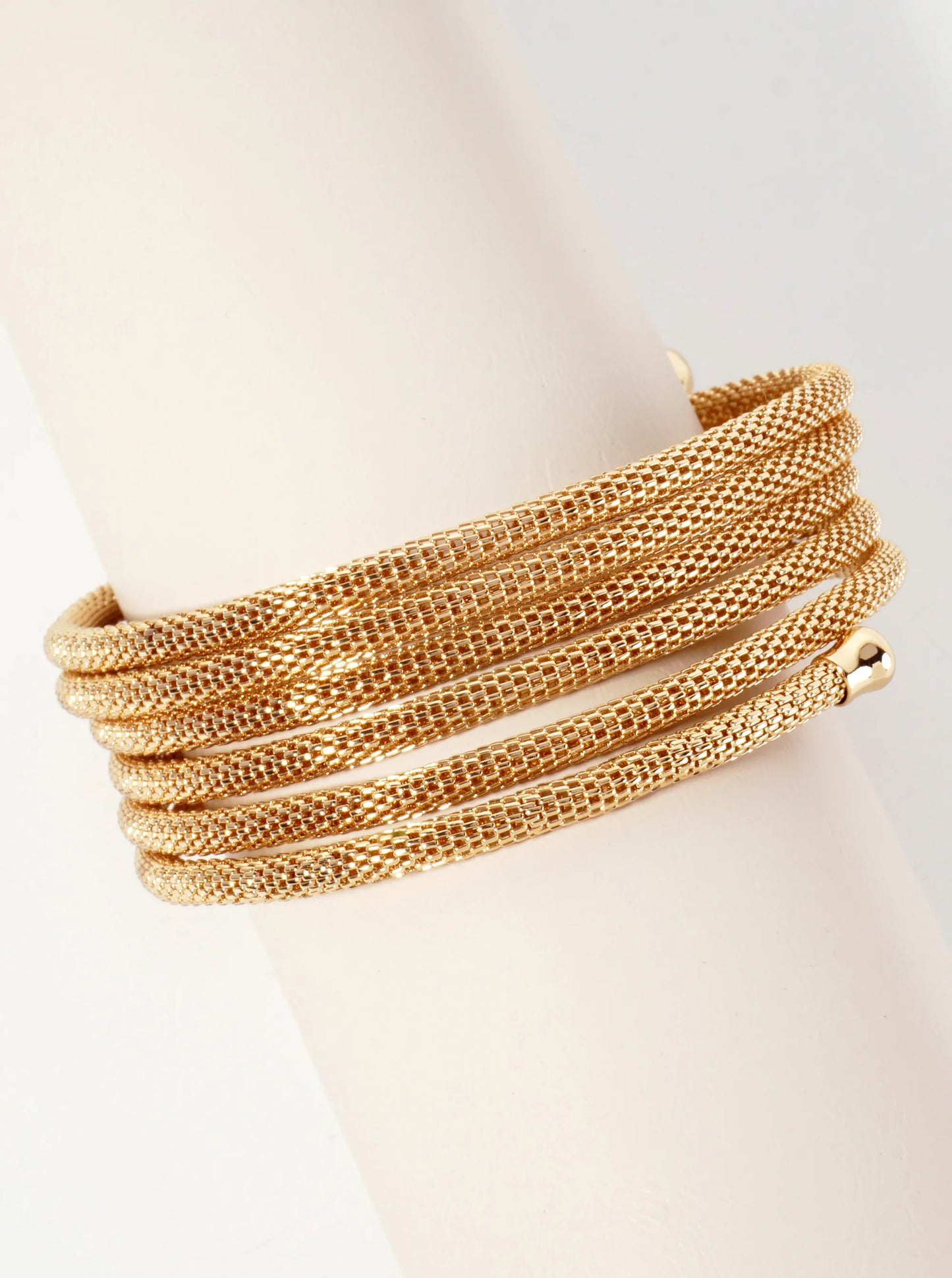 Metal Elastic Mesh Coil Spiral Wrap Bracelet