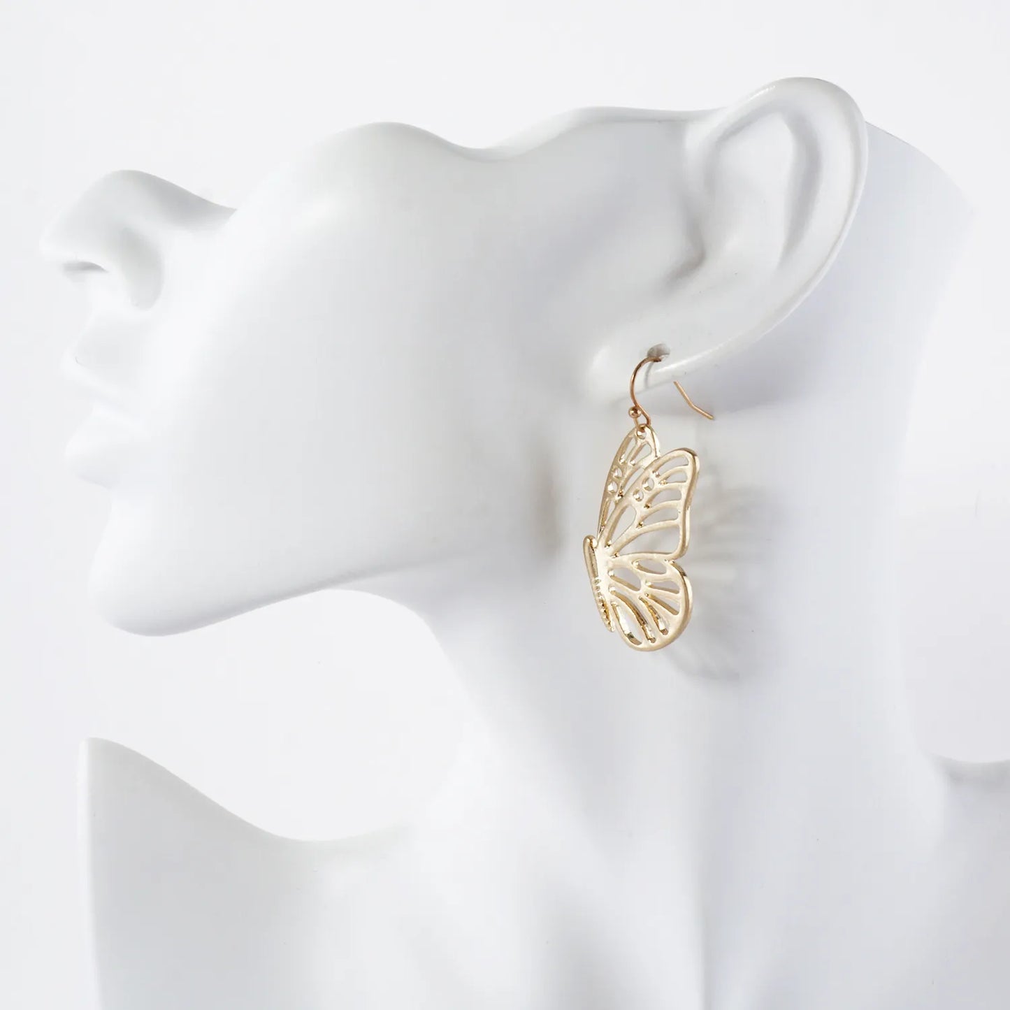 Metal Filigree Butterfly Dangle Earrings